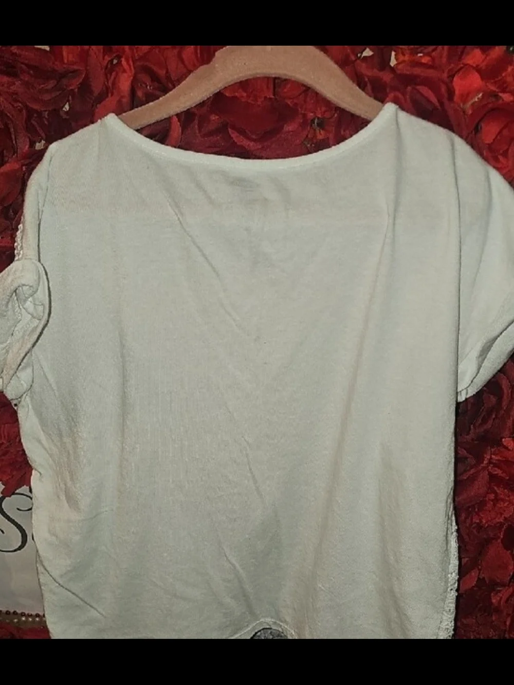 Old Navy Girls White Eyelet Front Short Sleeve Tee Size 10/12